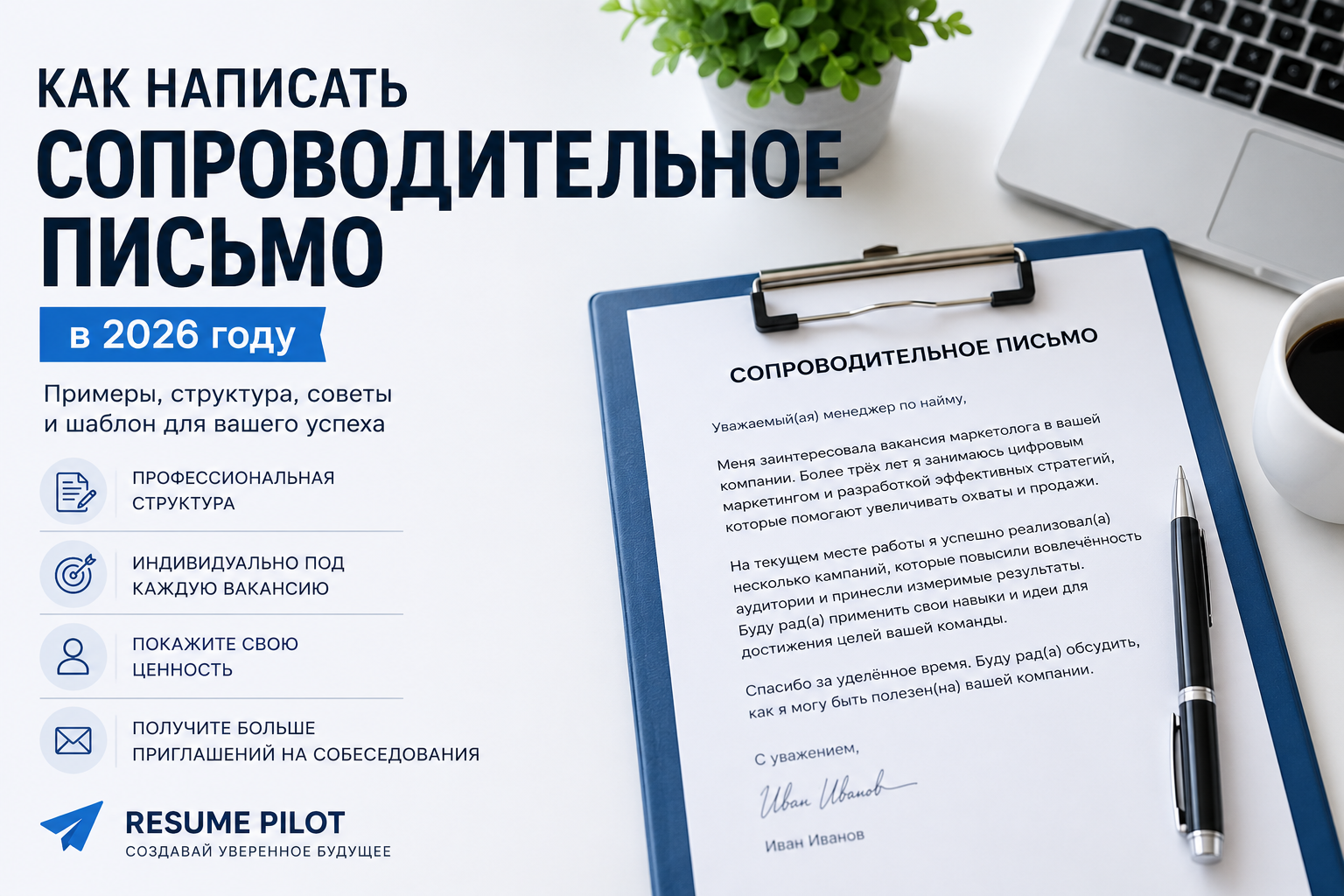 Как написать сопроводительное письмо